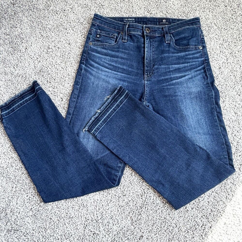 AG Jeans Adriano Goldschmied the Isabelle High Rise Straight Crop Jeans Size 26R